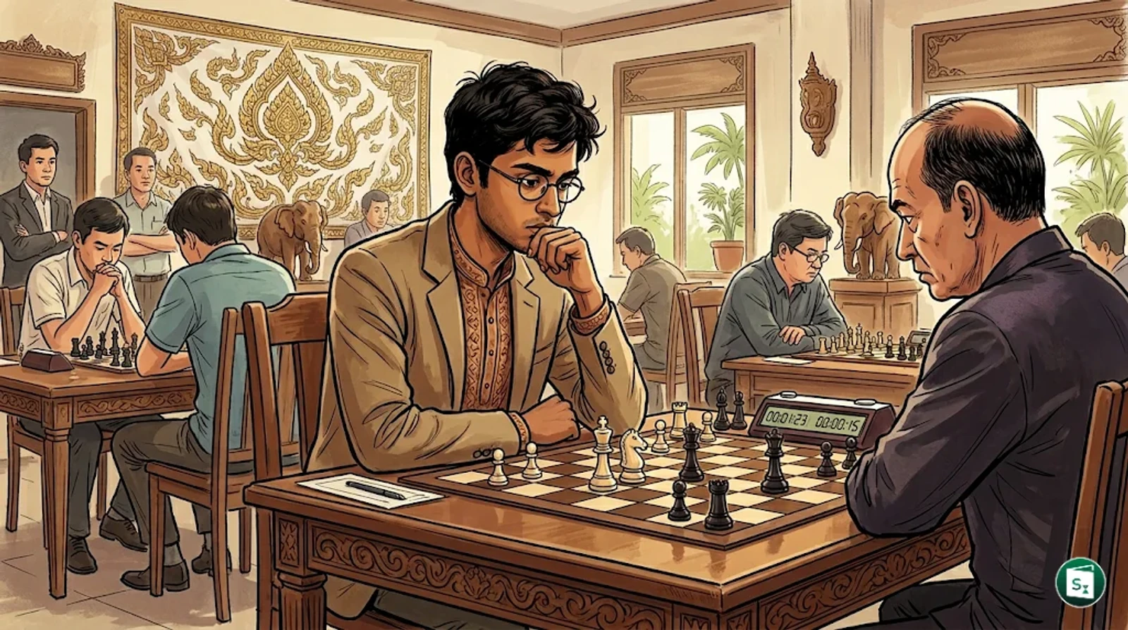 Aronyak Ghosh at a chess tournament