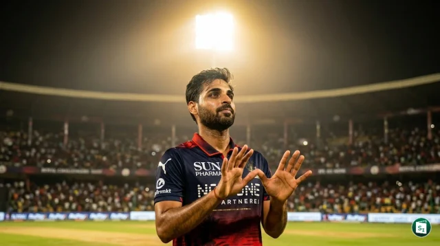Bhuvneshwar Kumar celebrating a wicket in the IPL