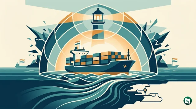 A large cargo ship illustrating India's maritime trade and the importance of the new insurance pool.