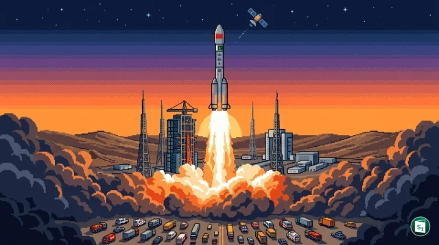 A Long March-6 rocket launching from Taiyuan Satellite Launch Center