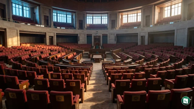 Digital representation of the Indian Parliament Lok Sabha chamber expansion
