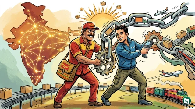 Representation of India Post and DTDC Express partnership for logistics