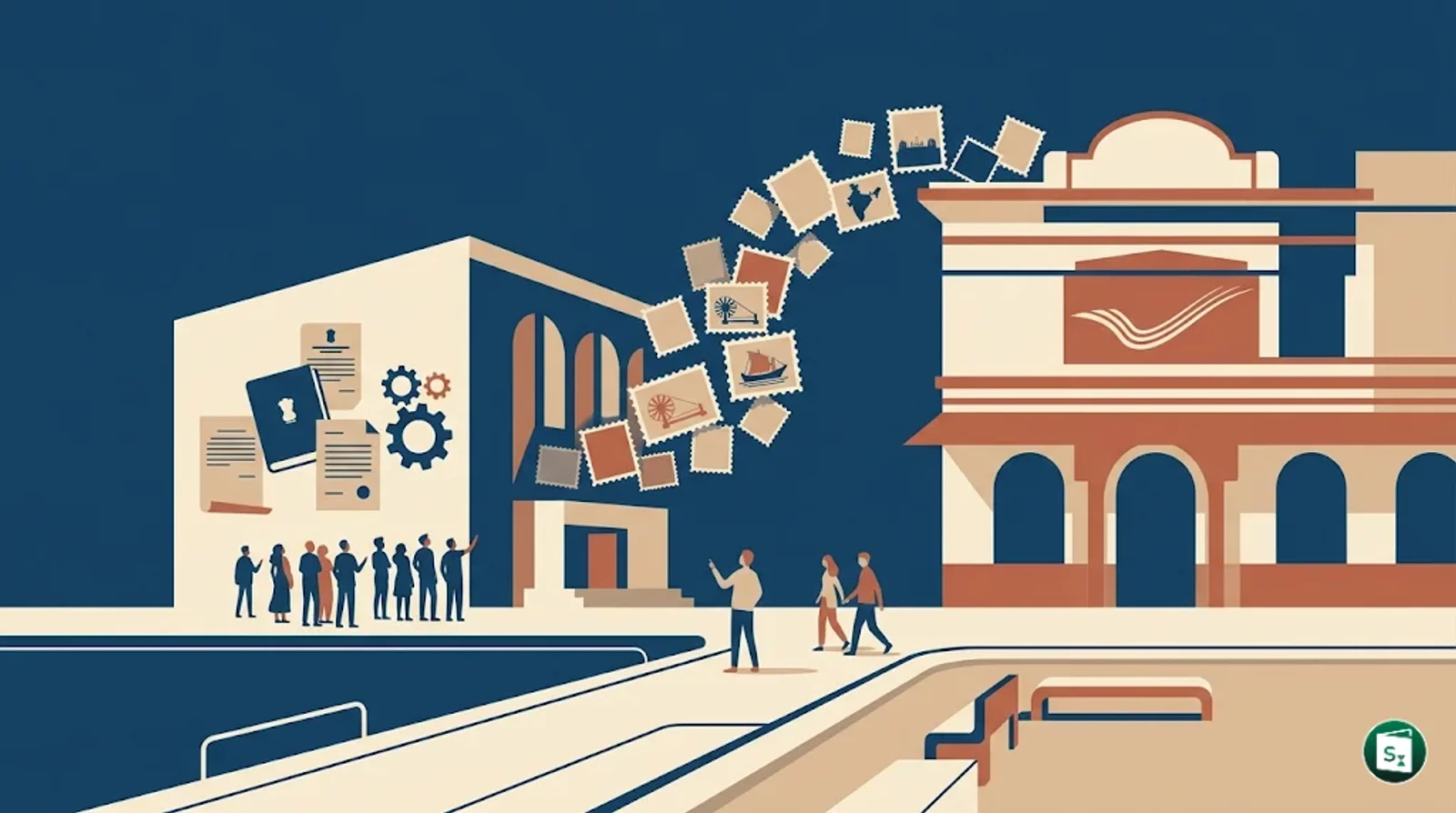 A high-quality image representing the partnership between India Post and PM Sangrahalaya for philatelic outreach.