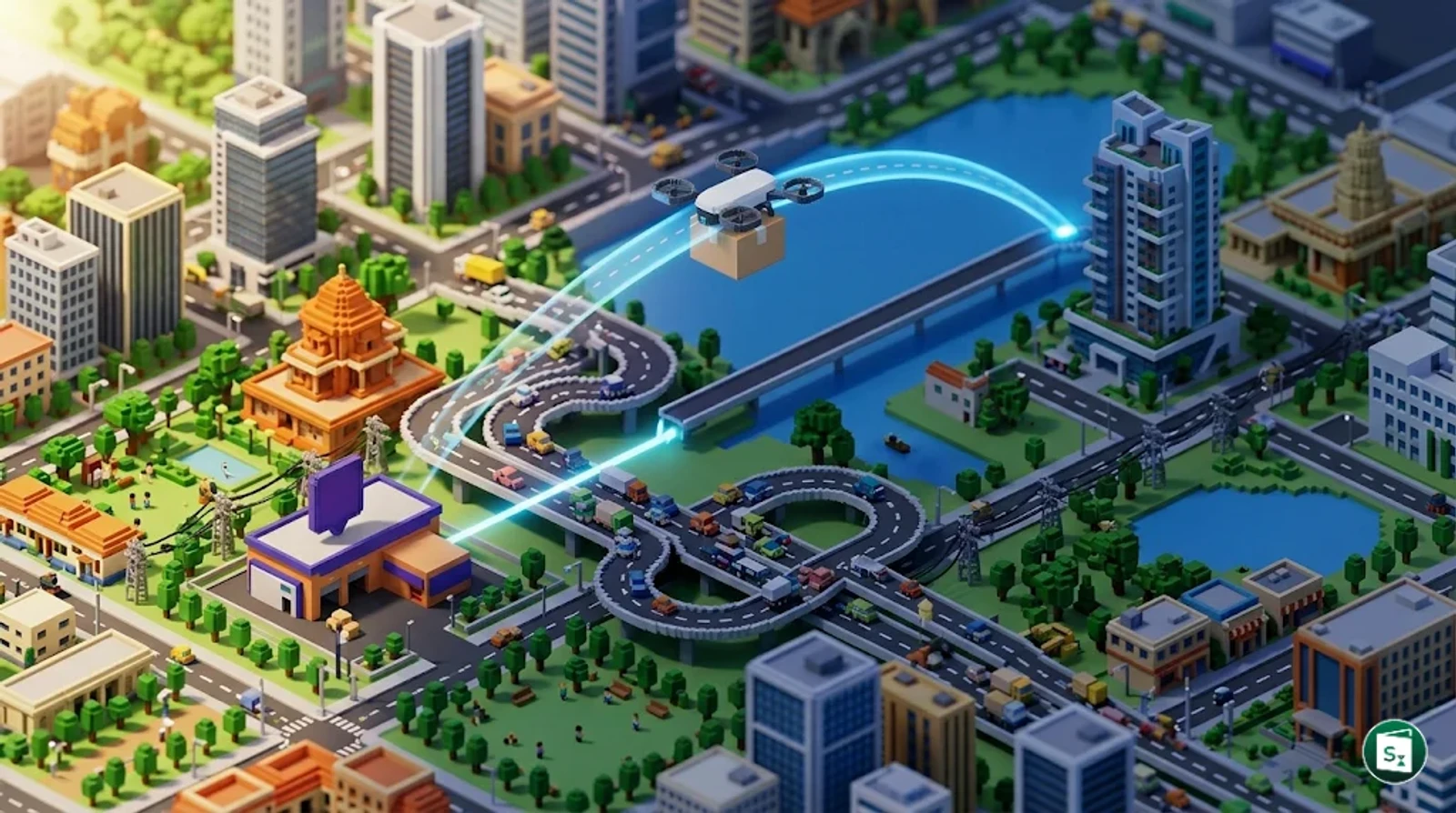 A hybrid cargo drone during delivery trials in Bengaluru