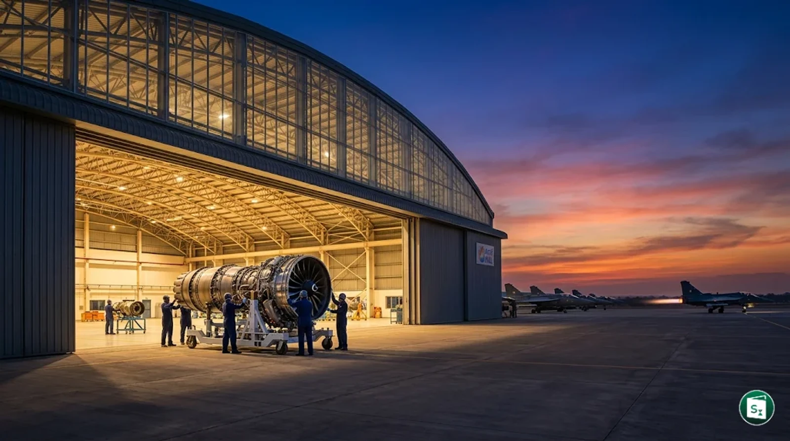 Digital illustration of a high-performance jet engine representative of the GE F414-INS6 model.