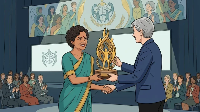 Guntur Municipal Corporation officials receiving the UNIDO GEM Award