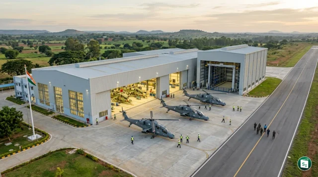 HAL's new Prachand LCH structure assembly line at Tumakuru