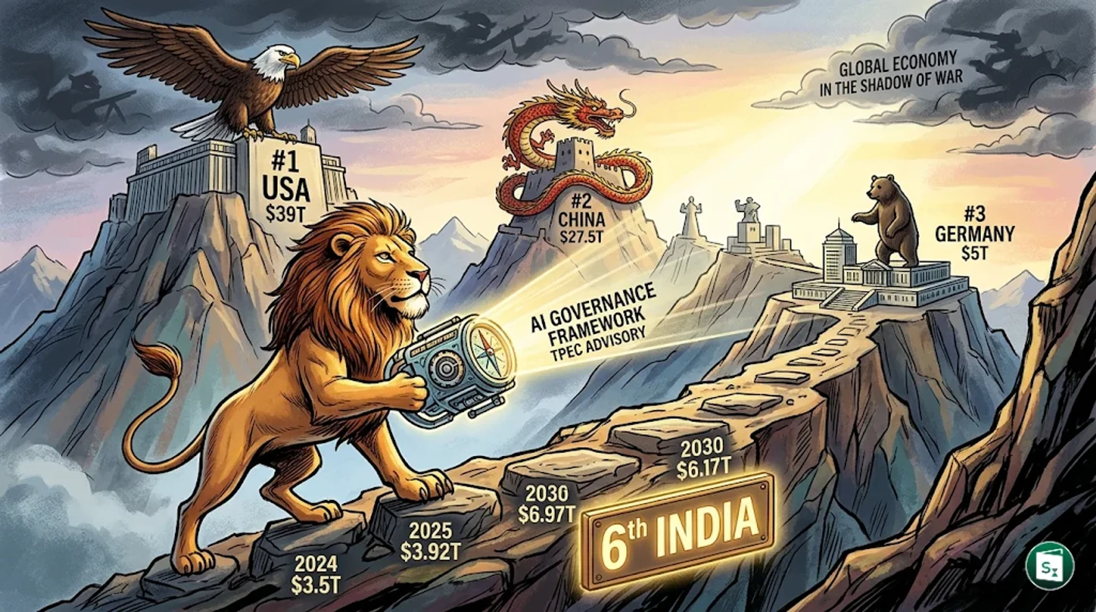 Digital representation of global economic growth and the Indian economy