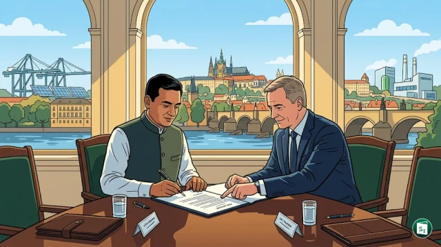 Union Minister Jitin Prasada and Czech counterpart Jan Sechter co-chairing the 13th JCEC session in Prague