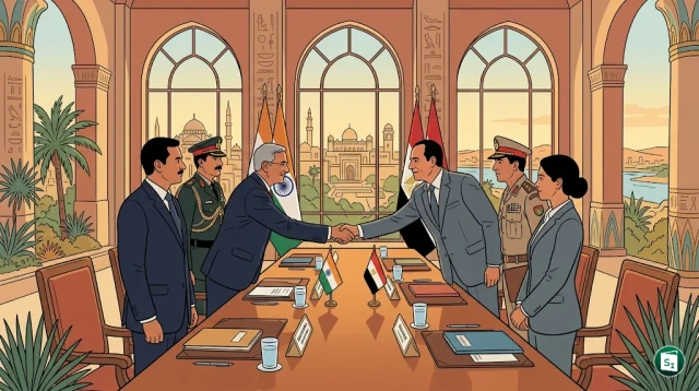 Indian and Egyptian delegations during the 11th Joint Defence Committee meeting in Cairo