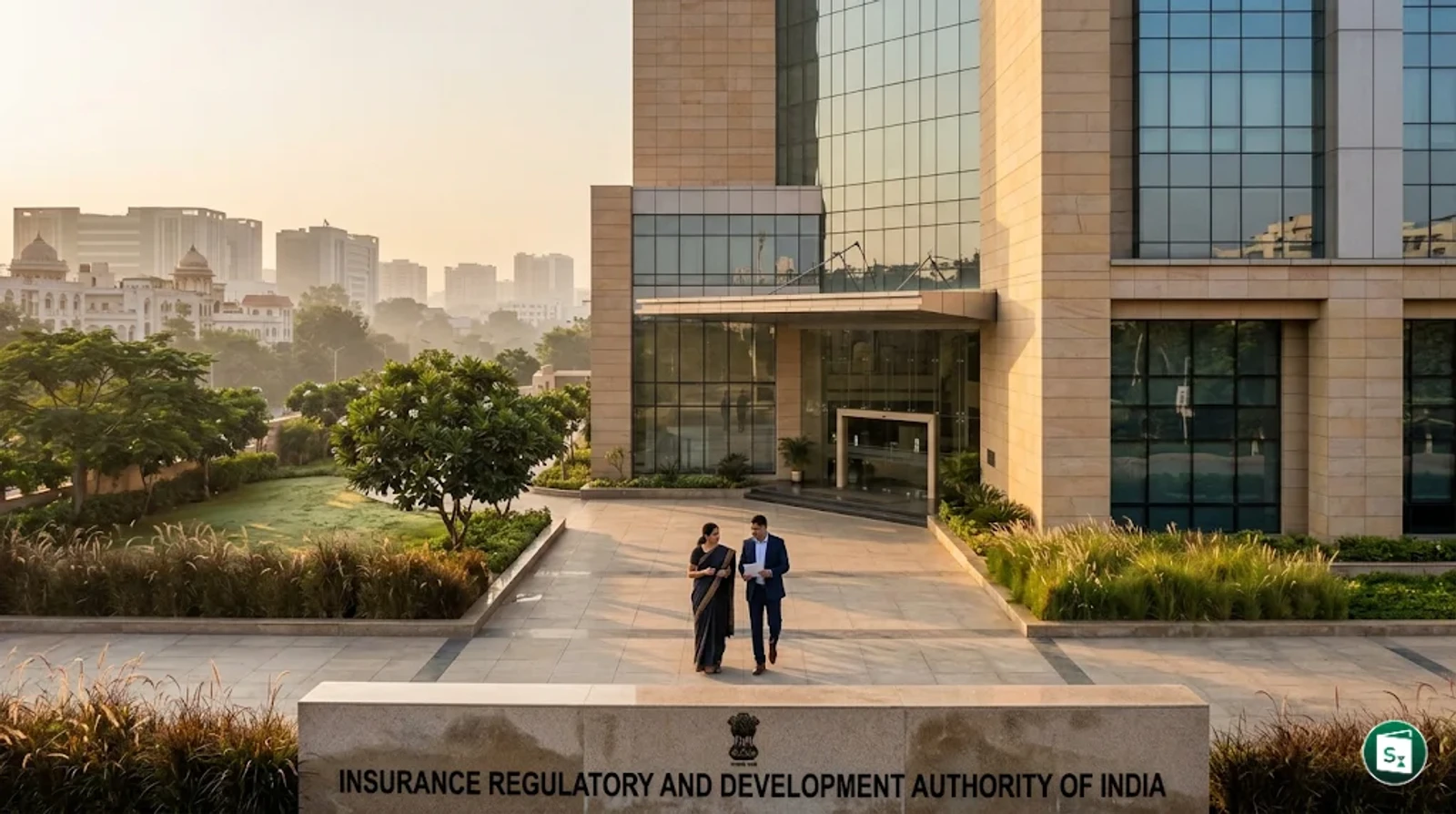 Digital representation of a health insurance shield protecting a family in India