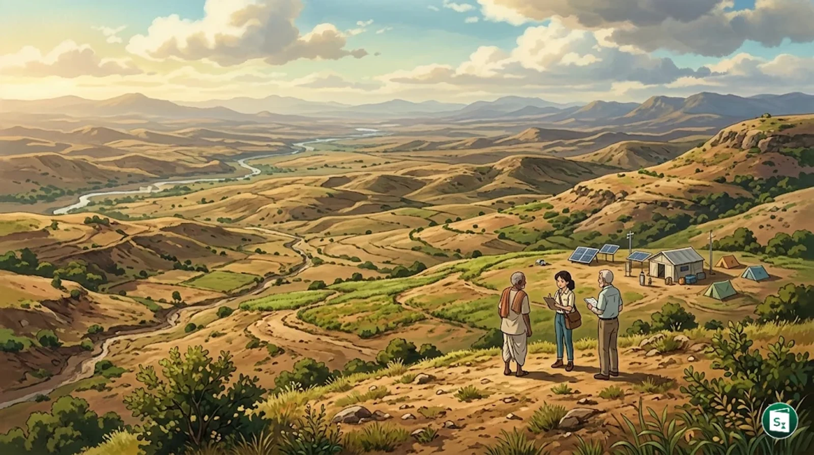 Satellite view of diverse Indian landscapes representing open natural ecosystems