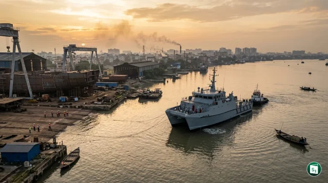The launching ceremony of DSC A 23 Diving Support Craft at Titagarh in Kolkata
