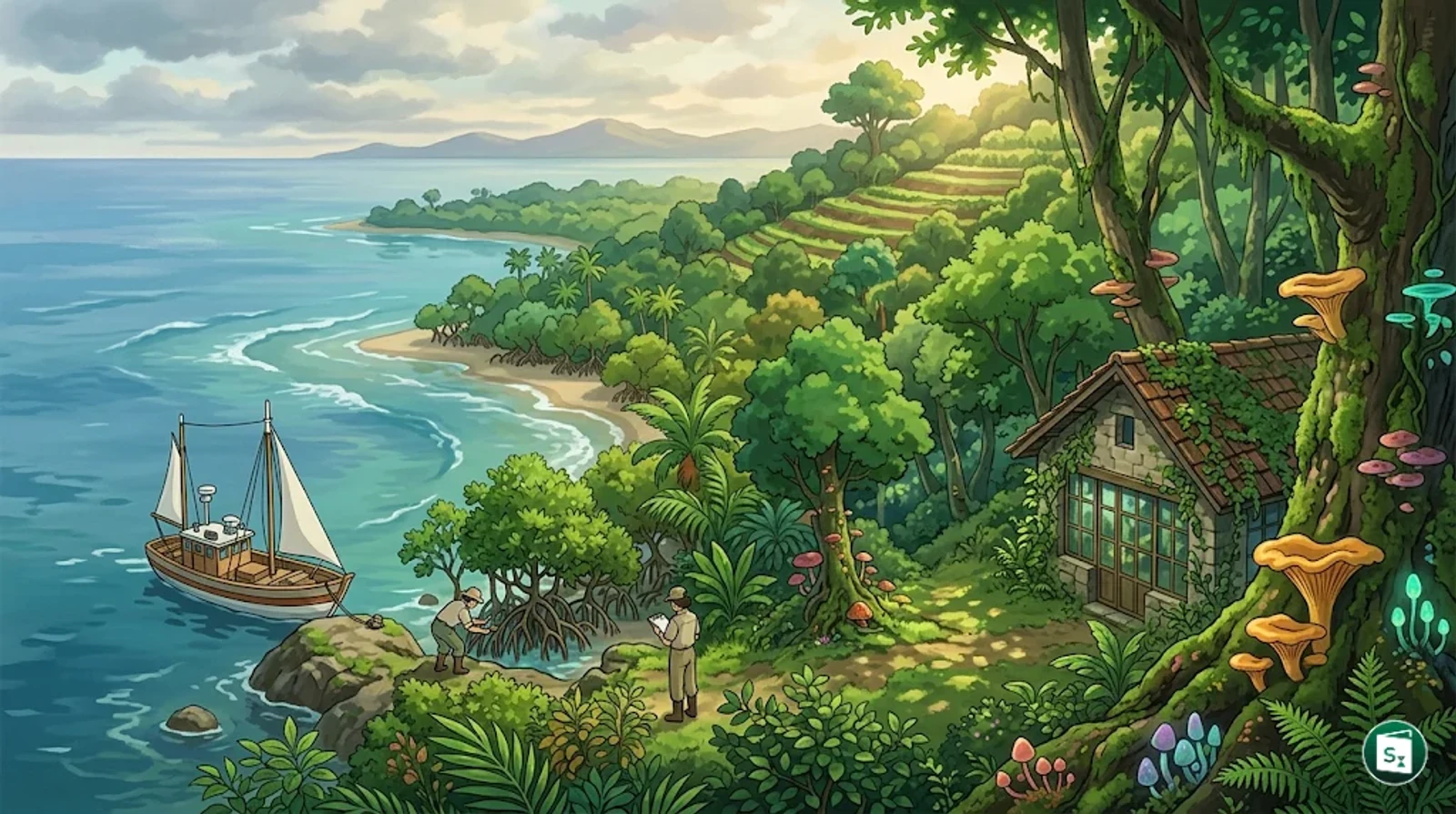 A laboratory setting representing biological resource preservation