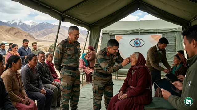 Indian Army medical team conducting eye surgeries in Leh Ladakh