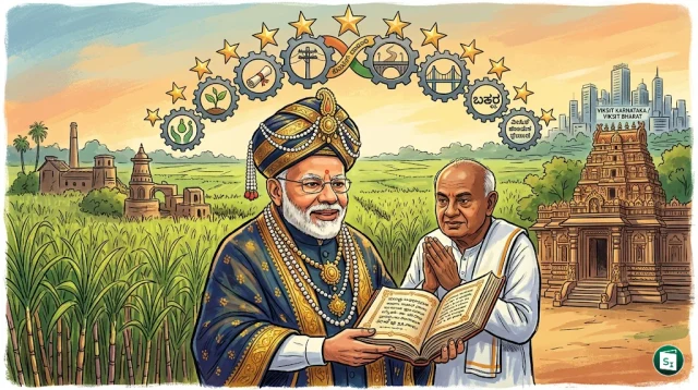 PM Narendra Modi at the inauguration of Sri Guru Bhairavaikya Mandira in Adichunchanagiri