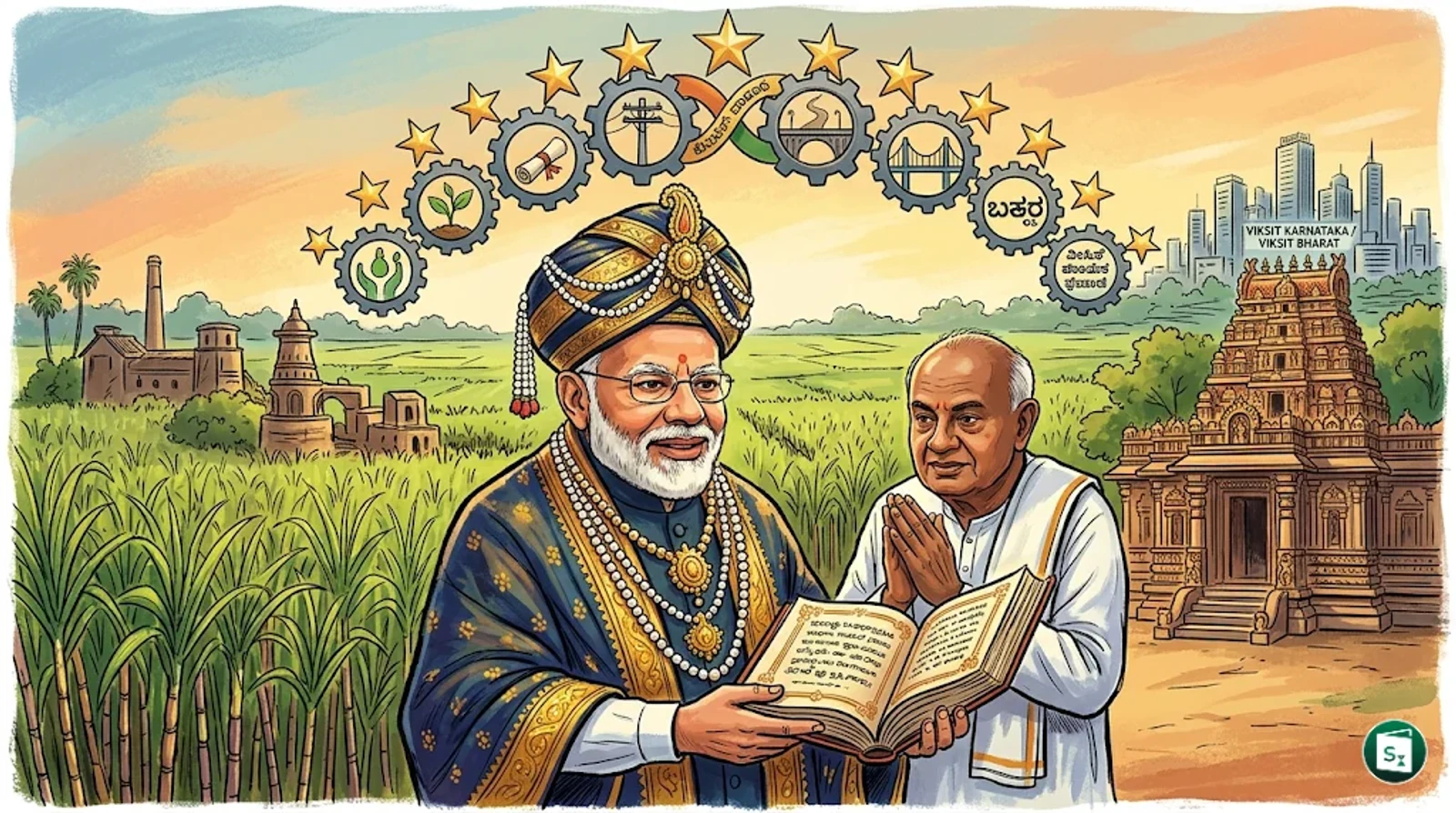 PM Narendra Modi at the inauguration of Sri Guru Bhairavaikya Mandira in Adichunchanagiri