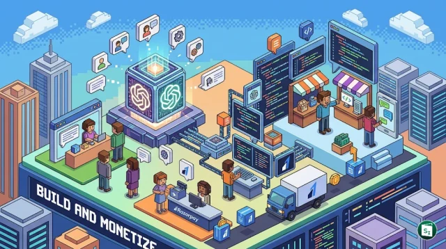 Digital representation of Razorpay and OpenAI partnership for AI monetization