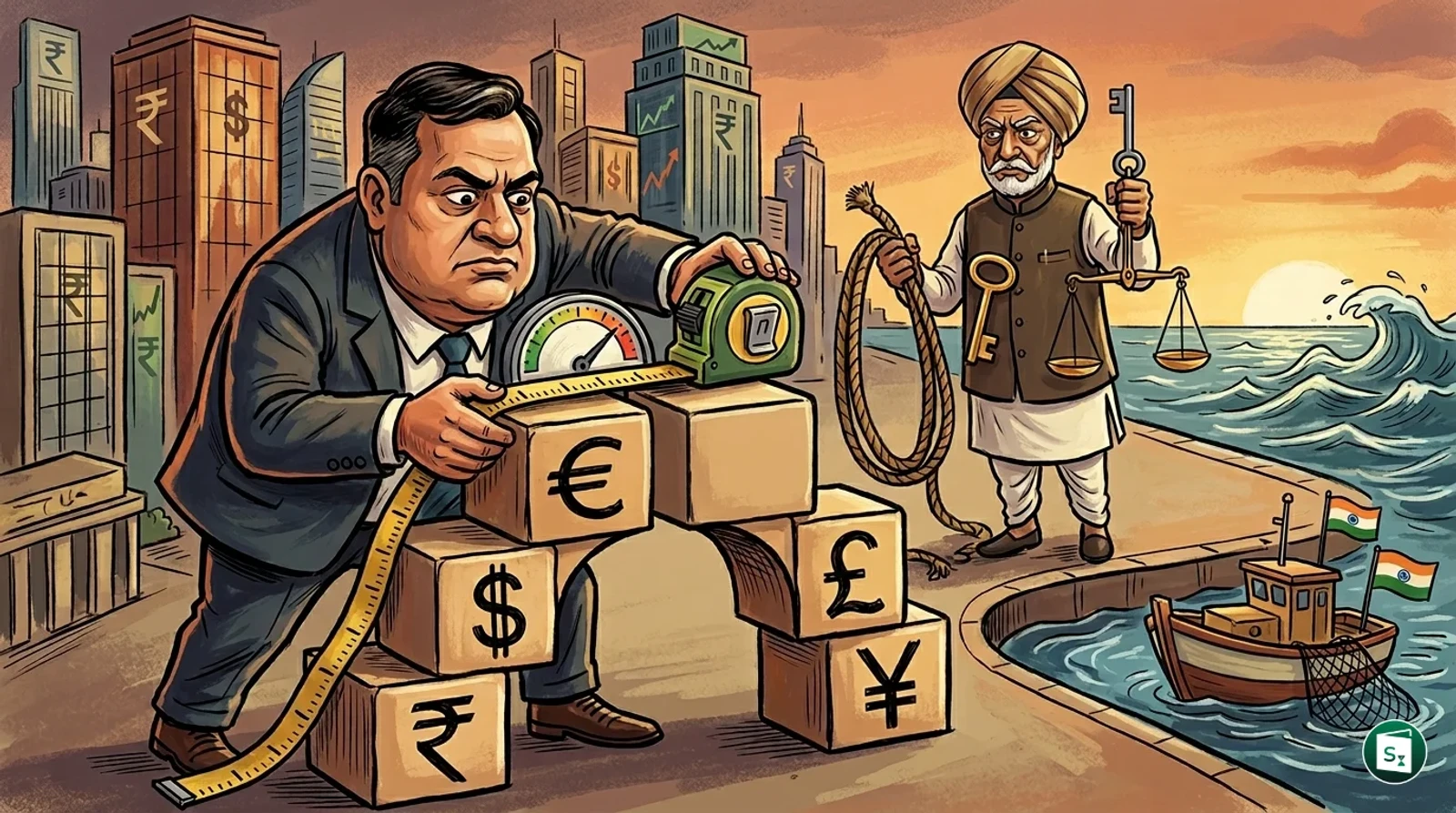 Reserve Bank of India building and currency symbols representing the NDF market