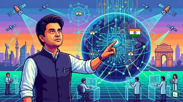 Union Minister Jyotiraditya Scindia speaking at an event for the Department of Telecommunications