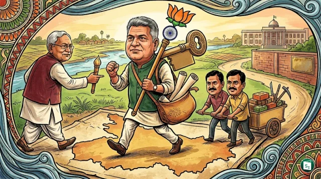 Samrat Choudhary taking the oath of office as the Chief Minister of Bihar