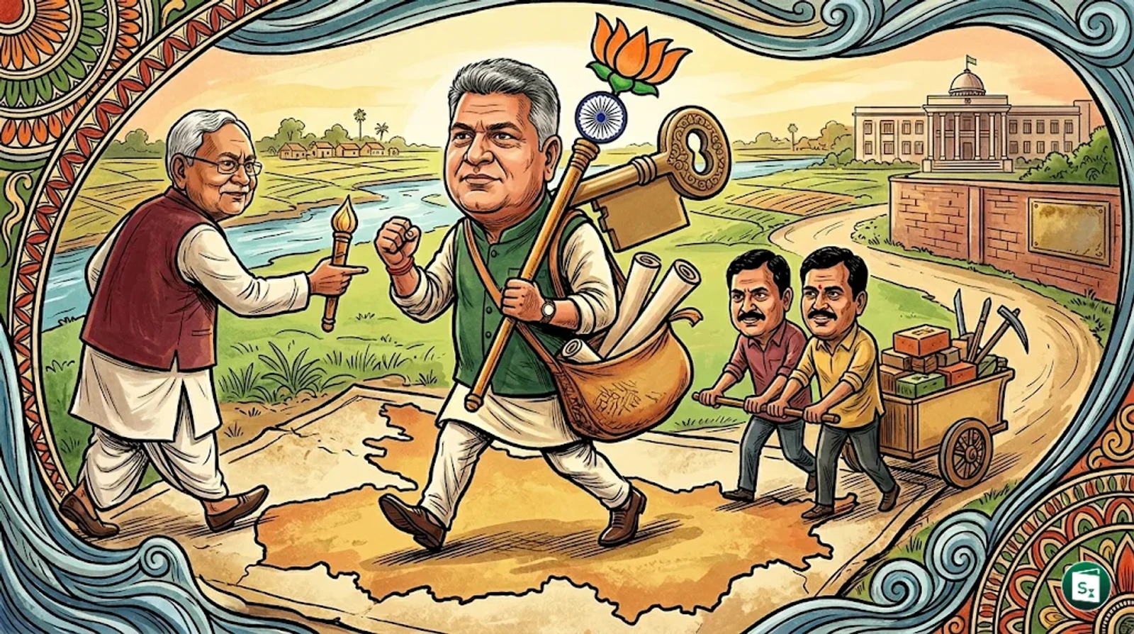 Samrat Choudhary taking the oath of office as the Chief Minister of Bihar