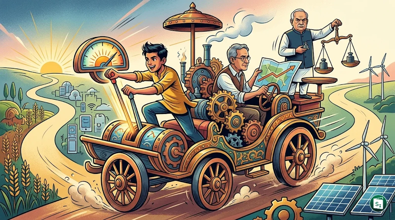 Indian economy growth chart and SBI logo