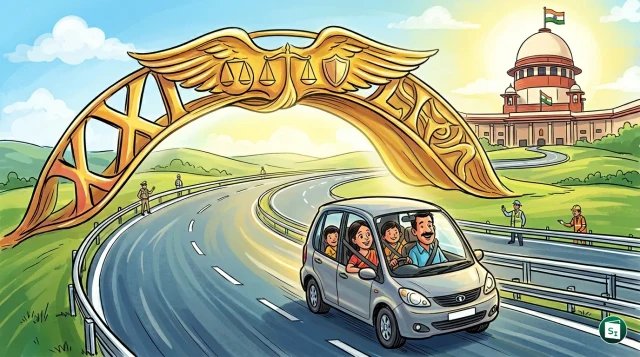 Gavel and a scale of justice representing the Supreme Court's ruling on road safety