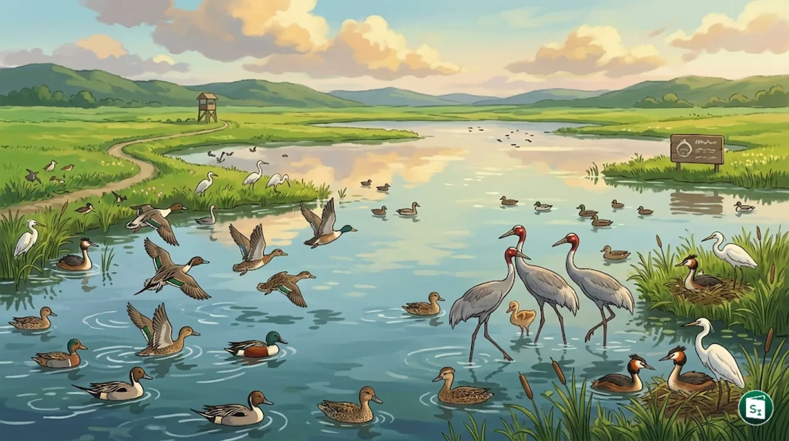 A scenic view of a wetland representing Shekha Jheel Bird Sanctuary