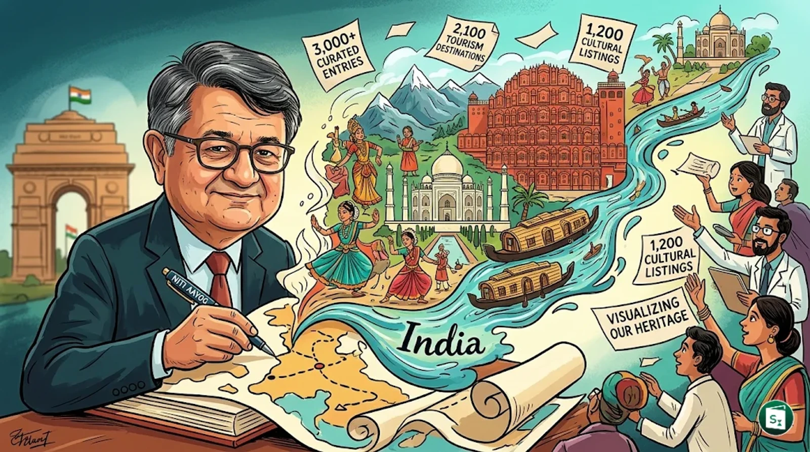 Digital cover of the Divya Bharat anthology showcasing India's diverse cultural sites