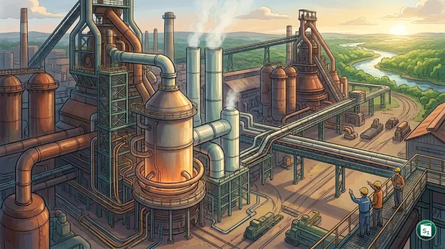 Aerial view of Tata Steel's Jamshedpur plant highlighting its industrial infrastructure