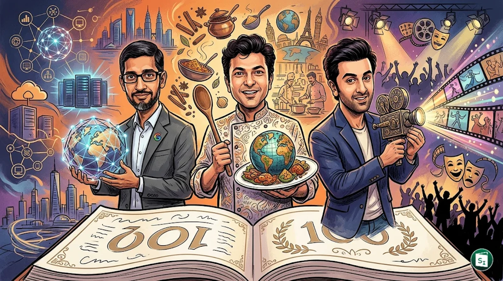 Representation of global influence and the TIME 100 logo