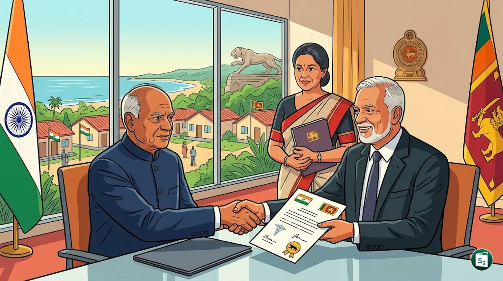 Vice President CP Radhakrishnan with Sri Lankan leaders